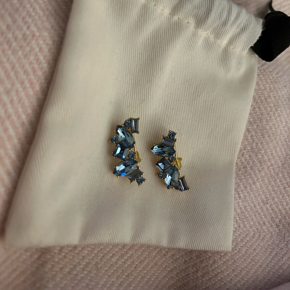 Kate Spade Blue and Gold Climber Earrings
